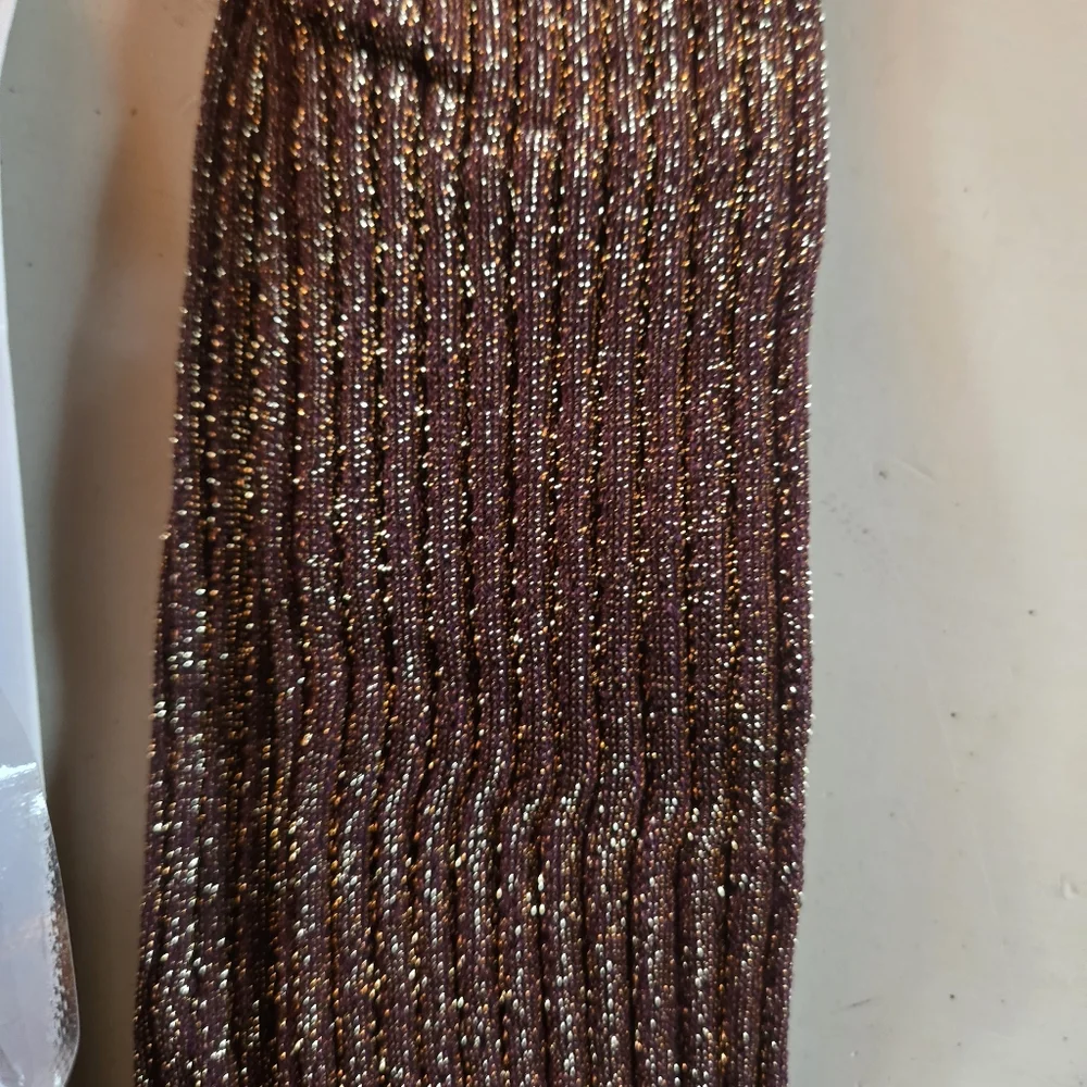Free People Capitol Shimmer Ribbed Metallic Tights Gold And Purple 2 Pair